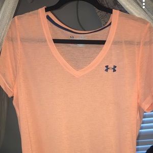 Peach under armour shirt